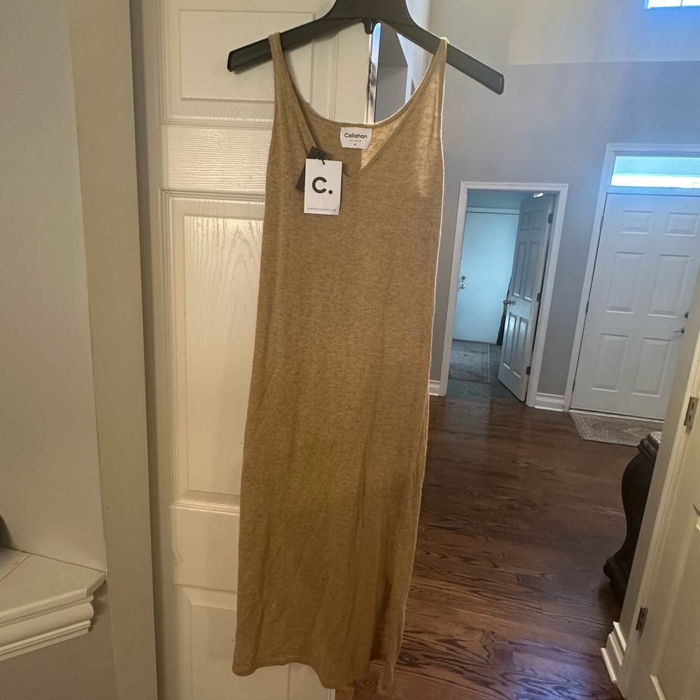 Calllahan Tan Knit Sleeveless Dress